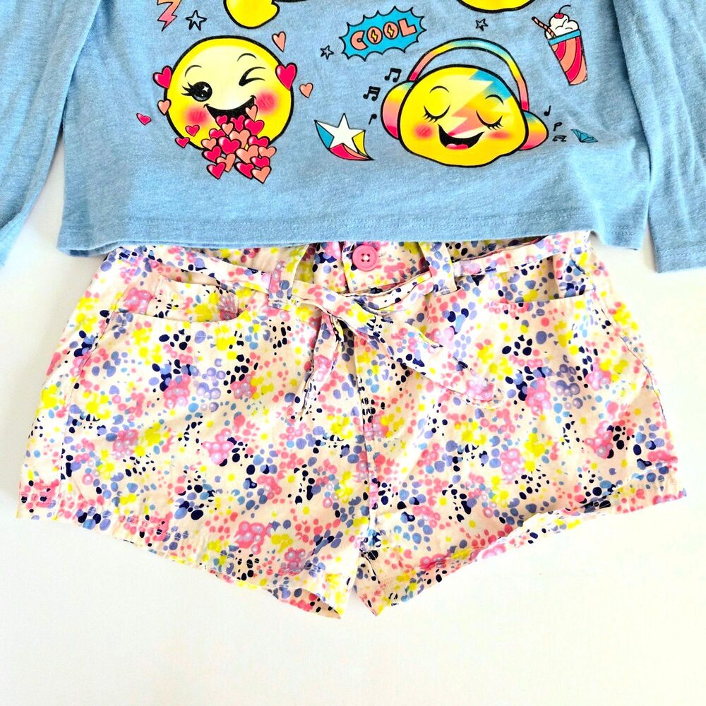 SET of CHILDREN PLACE & PIAZZA ITALIA Tee Shirt & Shorts Bundle Girl Size 7/8 M - Picture 3 of 7